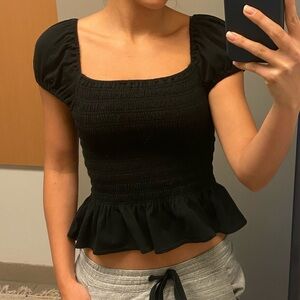 Madewell Ruched black top